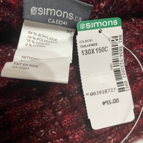 NWT & Handmade Bundle Ruby/Cranberry Throws, Cushion & Tablecloth - Picture 2 of 8